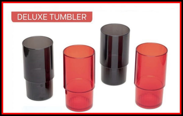 Tupperware Preludio ACRYLIC Watercolor DELUXE TUMBLERS Set/2 BLACK 400mL / 14-oz