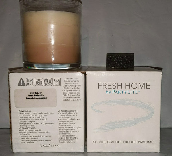 PartyLite TWO (2) FRESH HOME PERFECT PET BESTBURN LAYERED GLASS JAR CANDLE