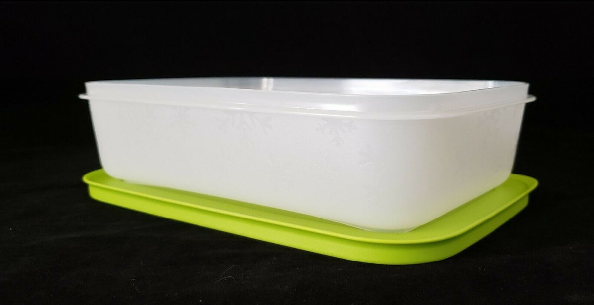 NEW Tupperware Freezer Mates II Rectangle 4 1/4 Cups Low Shallow Green 7869  7870