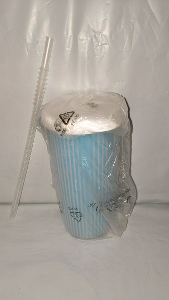 Tupperware 24-oz Insulated Tumbler Hot Cold On-the-Go COOL AQUA BLUE w/ SEAL & WHISTLE STRAW
