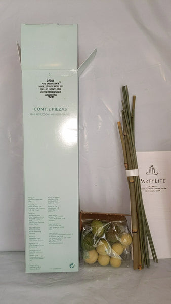 PartyLite EXOTIC BROWN & PURE GREEN ACCENTS DECORATIVE ADDITIONS FOR FLORAL / CANDLE ARRANGEMENTS