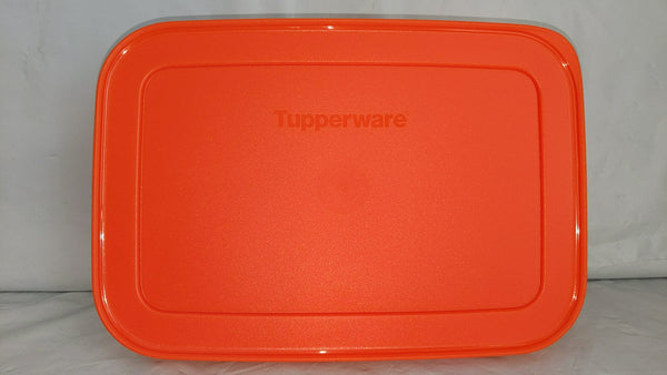 TUPPERWARE FREEZER MATES PLUS SNOWFLAKE STORAGE CONTAINER MED SHALLOW BRIGHT ORANGE 4.25-C