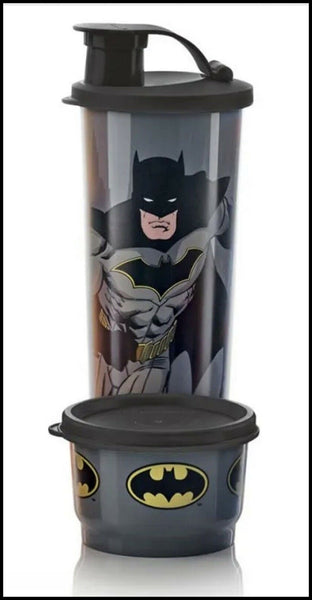 TUPPERWARE 2-Pc DC COMIC On-the-Go Snack Set Tumbler & Snack Cup - AQUAMAN - Plastic Glass and Wax ~ PGW