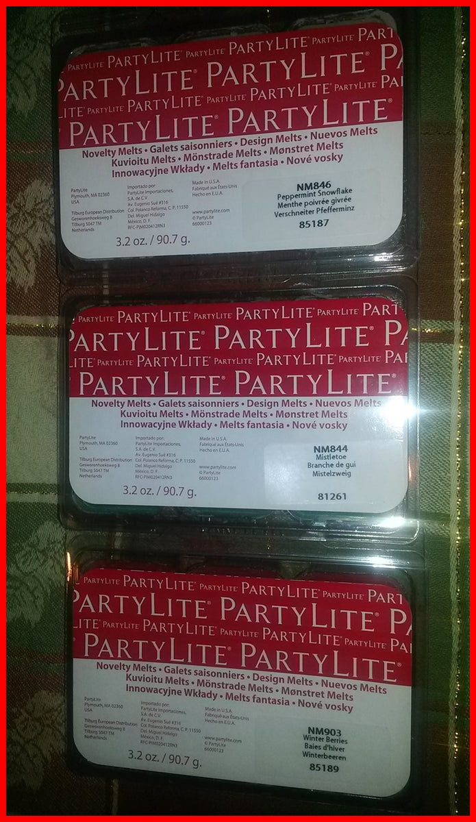 PartyLite Collection of Novelty 6 Piece Square Wax Melt Containers