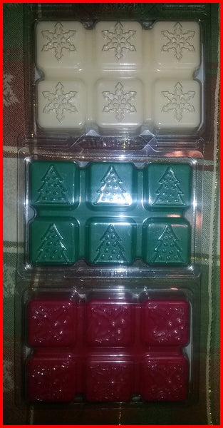 PartyLite Collection of Novelty 6 Piece Square Wax Melt Containers 3 Packages Totalling 18 Melts - Plastic Glass and Wax ~ PGW