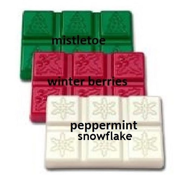 PartyLite Collection of Novelty 6 Piece Square Wax Melt Containers 3 Packages Totalling 18 Melts - Plastic Glass and Wax ~ PGW