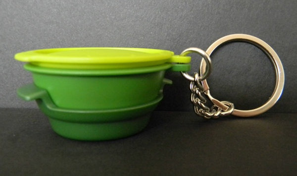 TUPPERWARE Mini Smart Steamer on the Go Key Chain KIWI LIME LETTUCE GREEN - Plastic Glass and Wax