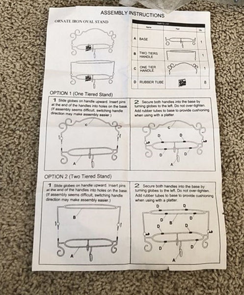 SOUTHERN LIVING at HOME ORNATE IRON OVAL TIERED PLATTER / ELEVATED STAND