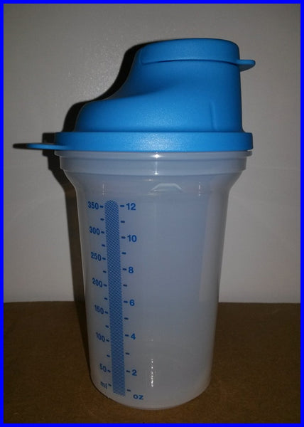 TUPPERWARE 10-oz ALL IN ONE MINI QUICK SHAKE MEASURE STORE BLEND & POUR MIXER - Plastic Glass and Wax