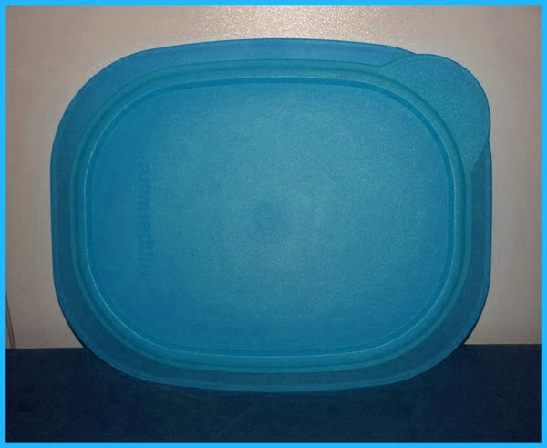 TUPPERWARE FLATOUT RARE RECTANGLE EXPANDABLE FLEX BOWL W/ SEAL 3.5-c BLUE