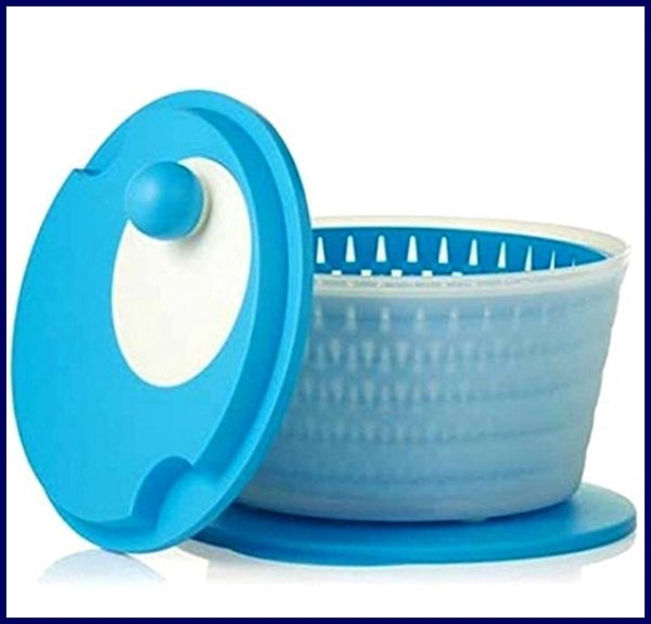 TUPPERWARE X-LARGE 4.5 L SPIN 'N SAVE SALAD SPINNER SERVING BOWL CHILI RED & SNOW WHITE