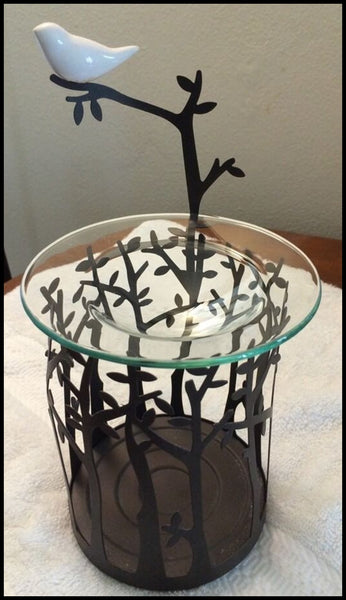 PartyLite Songbird Tealight Scent Plus Wax Aroma Melts Warmer and Pillar / Jar Candle Sleeve - Plastic Glass and Wax ~ PGW