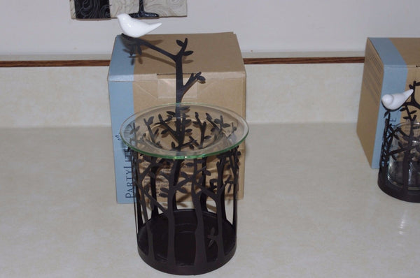 PartyLite Songbird Tealight Scent Plus Wax Aroma Melts Warmer and Pillar / Jar Candle Sleeve - Plastic Glass and Wax ~ PGW
