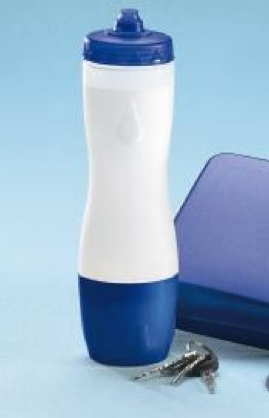 Tupperware 20-oz STOW N GO ECO SPORTS BOTTLE TUMBLER SHEER & BOLD N BLUE