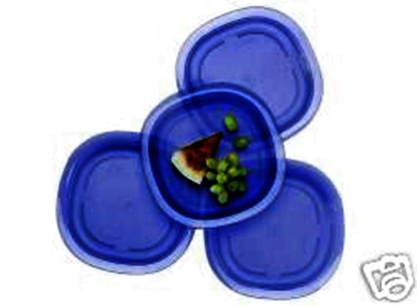 Tupperware Impressions 7.75" Microwave Dessert / Salad / Side Plates Set of 4 GUAVA MELON - Plastic Glass and Wax