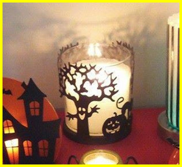 PartyLite TRICK OR TREAT CANDLE SLEEVE & Scent Plus Wax Aroma Melts / Fragrance Simmering Tealight Warmer