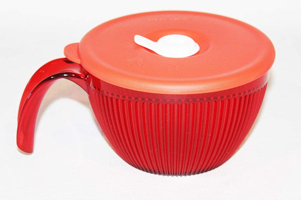 Tupperware VENT N Serve RNS MICROWAVE 2 CUP SOUP MUG BOWL PERSIMMON w/ MIST VENT - Plastic Glass and Wax ~ PGW
