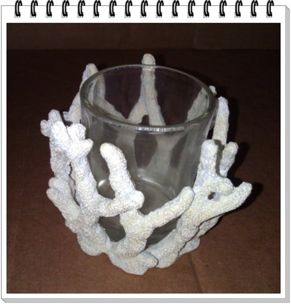 YANKEE SEAGRASS TIED ROPE GLASS VOTIVE TEALIGHT CANDLE HOLDER NIB - Plastic Glass and Wax ~ PGW
