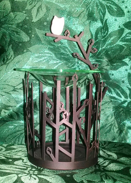 PartyLite Perched OWL Tealight Scent Plus Wax Aroma Melts Warmer Pillar / Jar Candle Sleeve - Plastic Glass and Wax ~ PGW