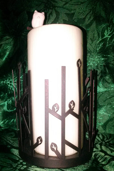 PartyLite Perched OWL Tealight Scent Plus Wax Aroma Melts Warmer Pillar / Jar Candle Sleeve - Plastic Glass and Wax ~ PGW