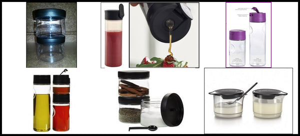 TUPPERWARE 1 COUNTERSCAPING LIQUID SQUEEZE 850 mL BOTTLE CONTAINER w/ 1-TOUCH BLACK SEAL
