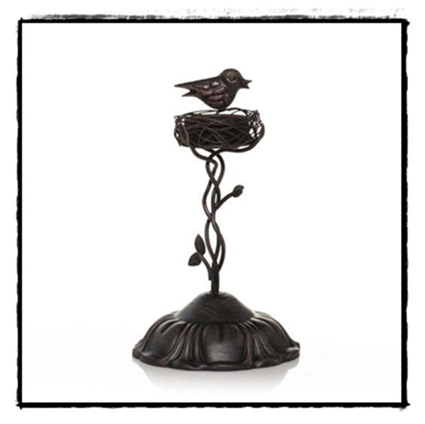 YANKEE Birds Nest Tall Rustic Metal Tealight Candle Holder Tree NIB - Plastic Glass and Wax ~ PGW
