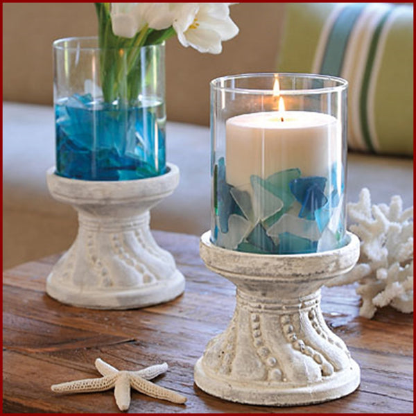 Southern Living at HOME WH (1) Coronado Stone Pedestal Candle Stand VASE NIB - Plastic Glass and Wax ~ PGW