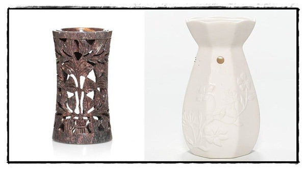 YANKEE CANDLE GLAZED WHITE CERAMIC FLORAL Fragrance Oil Tealight Warmer Diffuser - Plastic Glass and Wax