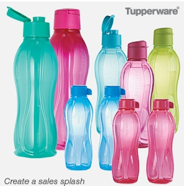 Tupperware 36-oz / 1L ECO WATER BOTTLE TUMBLER SHEER SNOW WHITE FLIP TOP SPOUT