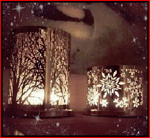 PARTYLITE ENCHANTED CELEBRATION SILVER MESH METAL TEALIGHT VOTIVE HURRICANE HOLDER