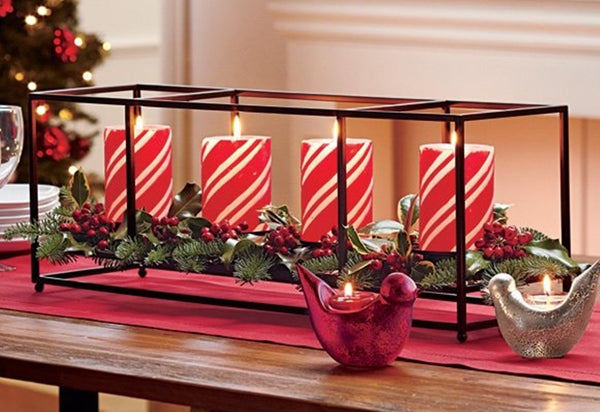 PartyLite FRAMEWORK CHANDELIER LONG HANGING / CENTERPIECE CANDLE HOLDER NIB - Plastic Glass and Wax ~ PGW