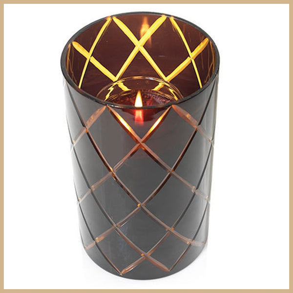 YANKEE HARLEQUIN VOTIVE / TEALIGHT ELEGANT TINTED GLASS CANDLE HOLDER