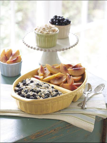 SOUTHERN LIVING AT HOME WILLOW HOUSE GLAZED CERAMIC HYACINTH SPLIT SERVER / DISH - Plastic Glass and Wax ~ PGW