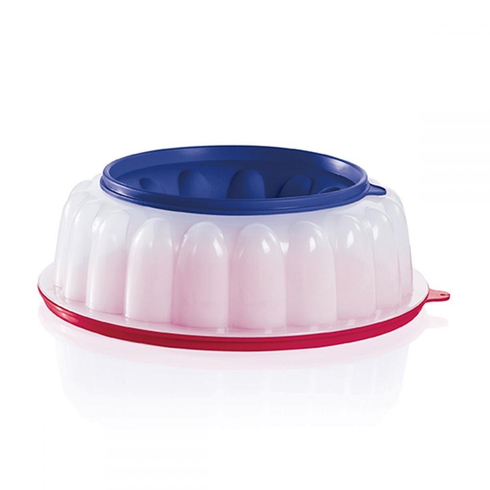 TUPPERWARE JELLO PUDDING 6-Cup Jel-Ring Mold RED SHEER & BLUE