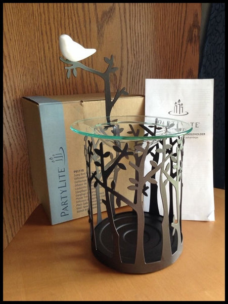 PartyLite Songbird Tealight Scent Plus Wax Aroma Melts Warmer and Pillar / Jar Candle Sleeve - Plastic Glass and Wax ~ PGW