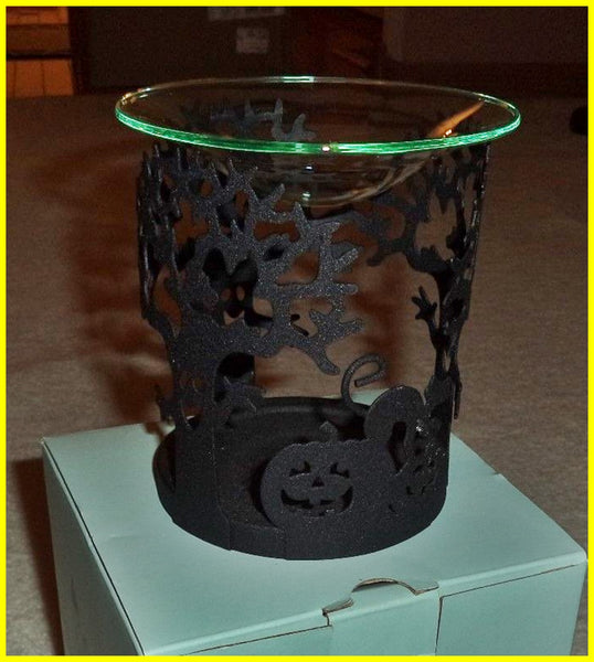PartyLite TRICK OR TREAT CANDLE SLEEVE & Scent Plus Wax Aroma Melts / Fragrance Simmering Tealight Warmer