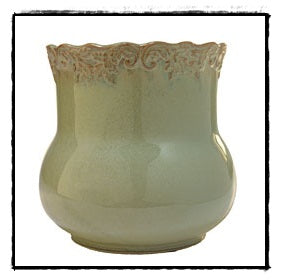 SOUTHERN LIVING AT HOME WILLOW HOUSE TUSCAN SAGE UTENSIL HOLDER / VASE NIB - Plastic Glass and Wax ~ PGW