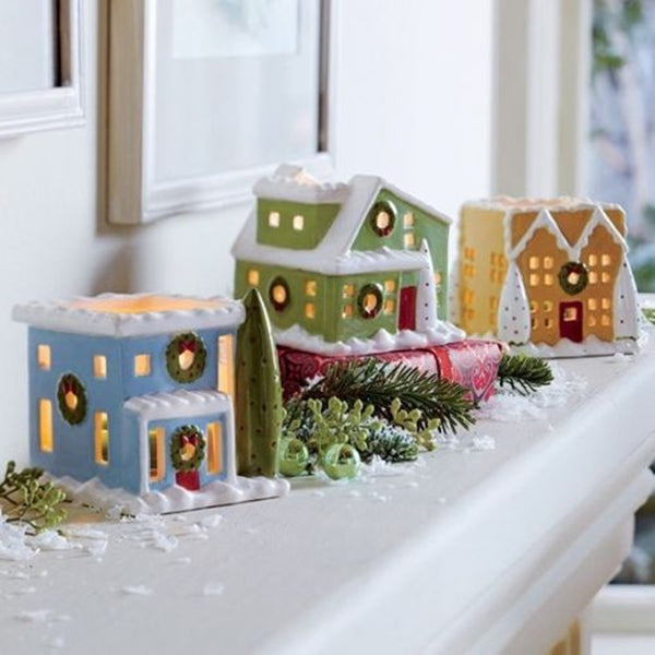 PARTYLITE Village Square Chapel GLAZED CERAMIC POTTERY Aroma Melts Warmer