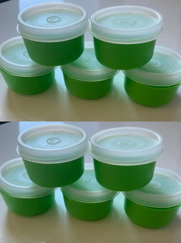 TUPPERWARE 10 TUPPER SMIDGET PILL KEEPER 1-OZ SMIDGETS GREEN & SHEER SEALS
