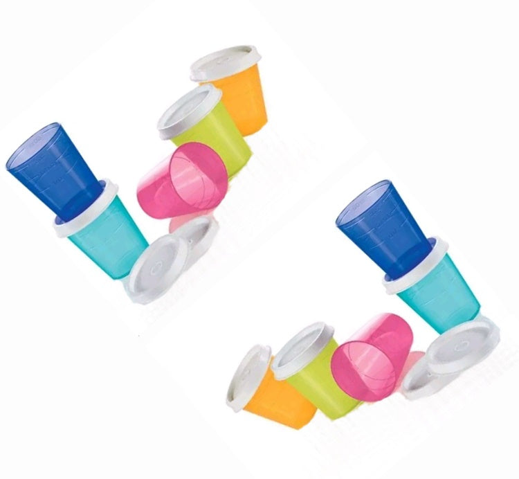 TUPPERWARE 10 TUPPER MINI MIDGETS MULTI-COLORED w/ WHITE SEALS NEW