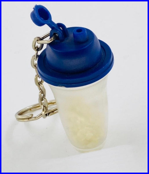 TUPPERWARE 1 Mini RARE BOLD N BLUE QUICK SHAKE KEY CHAIN KEYCHAIN KEEPER