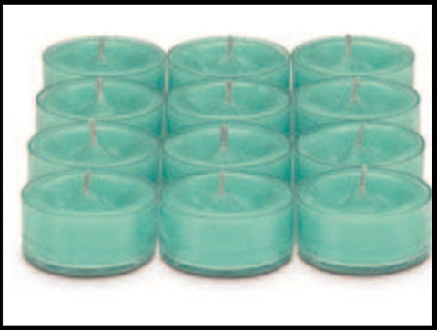 PartyLite Tealight Candles - 1 Box - 1 Dozen Tealights - 12 CANDLES SEA GLASS