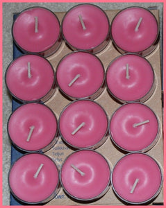 PartyLite Tealight Candles - 1 Box - 1 Dozen Tealights - 12 CANDLES ROSEWOOD