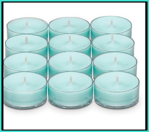 PartyLite Tealight Candles - 1 Box - 1 Dozen Tealights - 12 CANDLES TROPICAL WATERS