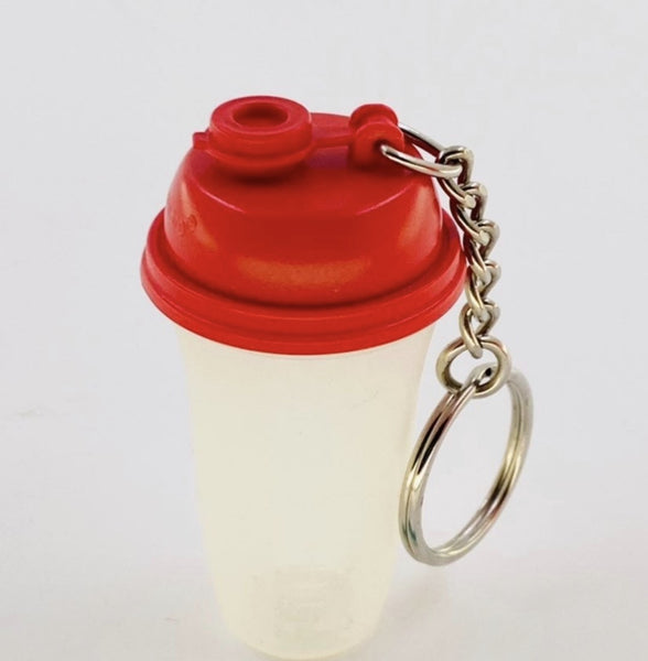 TUPPERWARE 1 Mini RARE RED QUICK SHAKE KEY CHAIN KEYCHAIN KEEPER