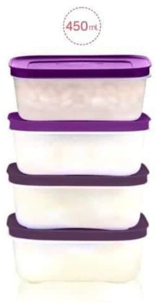 TUPPERWARE 2 FREEZER MATES PLUS SNOWFLAKE FREEZE-IT STORAGE CONTAINERS SMALL SHALLOW 450mL