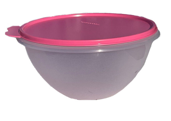 Tupperware 3 WONDERLIER NESTING BOWLS RED GREEN & SNOW WHITE w/ SEALS - Plastic Glass and Wax ~ PGW