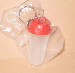 TUPPERWARE 1 Mini RARE RED QUICK SHAKE KEY CHAIN KEYCHAIN KEEPER