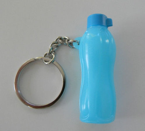 TUPPERWARE 5 Mini ECO AQUA MINI WATER BOTTLE BLUE Key Chains NEW