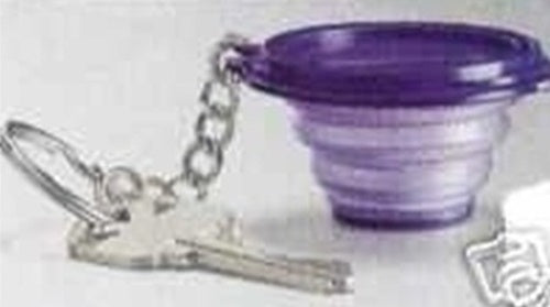 TUPPERWARE 1 Mini RARE TANGERINE ORANGE FLEX FLAT OUT KEY CHAIN KEYCHAIN KEEPER